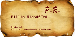 Pillis Richárd névjegykártya